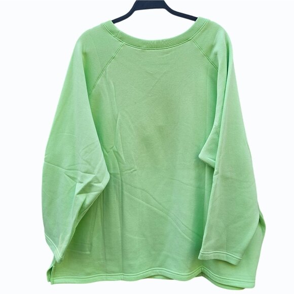 Vtg 90s Quacker Factory 3X Green Embroidered Sweatshirt Gardening Rabbit - Picture 3 of 5